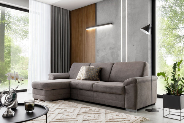 Divano Angolare Letto a sinistro 4 posti Ballo Piccola Grigio