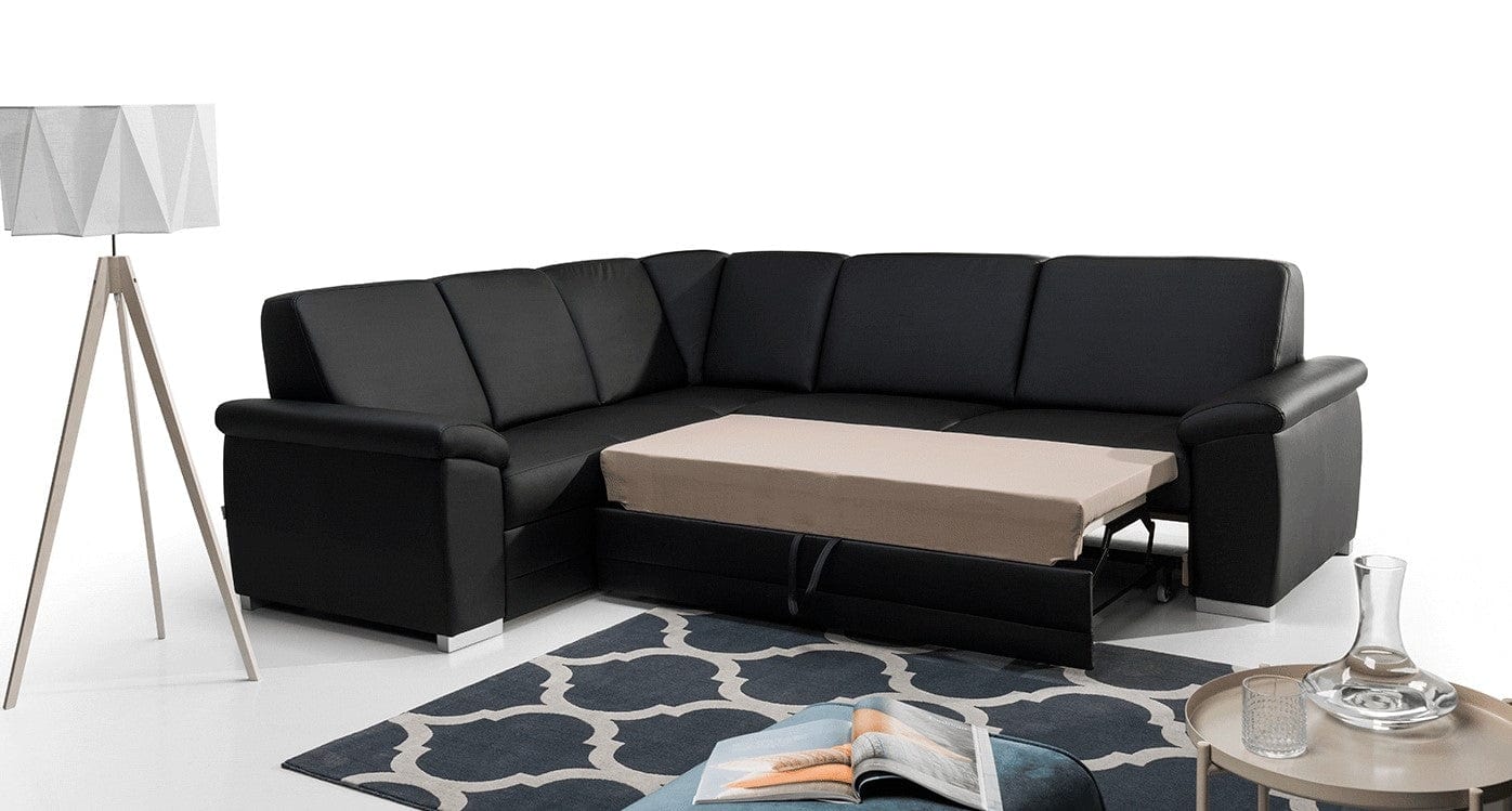 Divano Angolare Letto a sinistro 4 posti Ballo Piccola Nero (1)