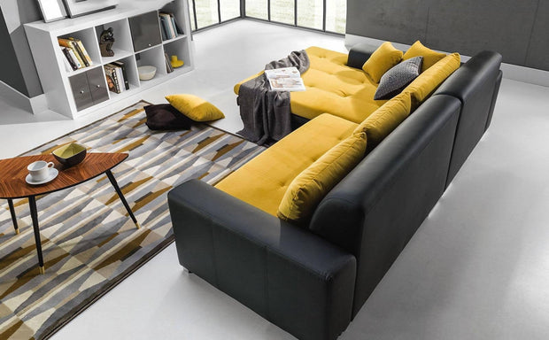 Divano Angolare Letto a sinistro 4 posti Caprifoi Nero (3)