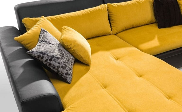 Divano Angolare Letto a sinistro 4 posti Caprifoi Nero (5)