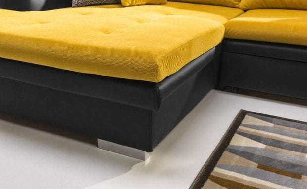 Divano Angolare Letto a sinistro 4 posti Caprifoi Nero (6)