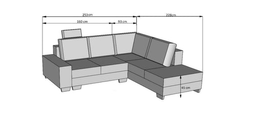 Divano Angolare Letto a sinistro 4 posti Cevis II Beige (1)