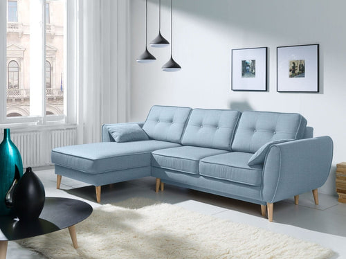 Divano Angolare Letto a sinistro 4 posti Cody Blu