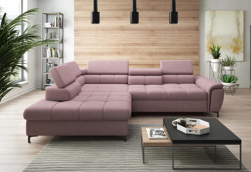 Divano Angolare Letto a sinistro 4 posti Devos Rosa