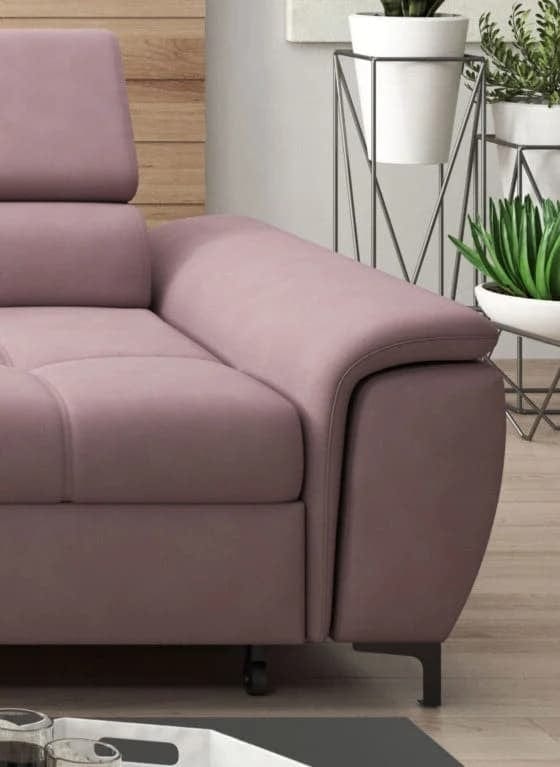 Wersal Divano Angolare Letto a sinistro 4 posti Devos Rosa