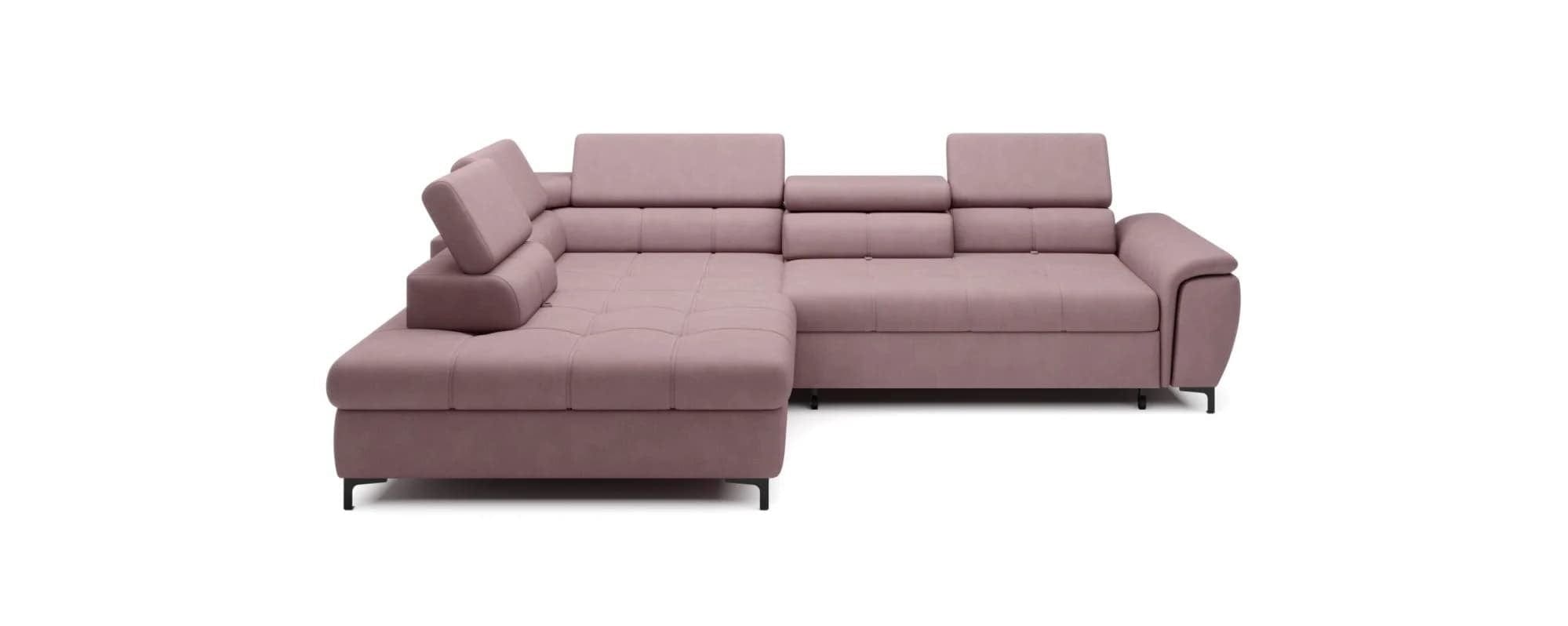 Wersal Divano Angolare Letto a sinistro 4 posti Devos Rosa