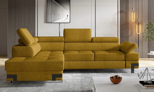 Wersal Divano Angolare Letto a sinistro 4 posti Empire L Giallo