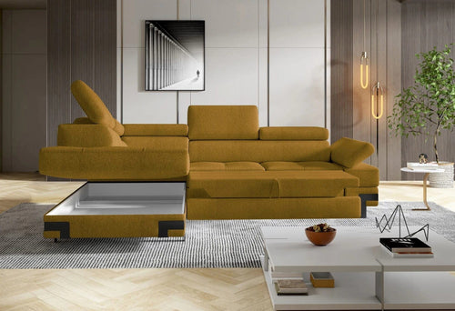 Wersal Divano Angolare Letto a sinistro 4 posti Empire L Giallo