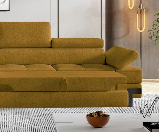 Wersal Divano Angolare Letto a sinistro 4 posti Empire L Giallo