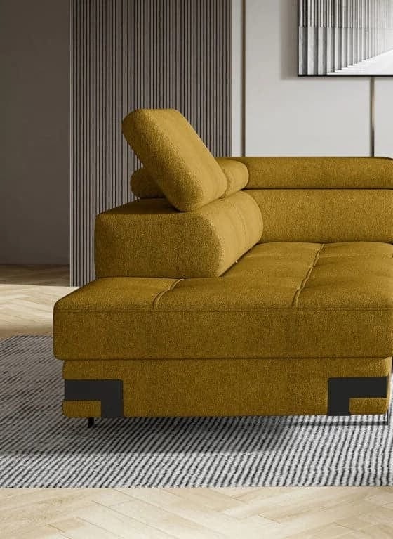 Wersal Divano Angolare Letto a sinistro 4 posti Empire L Giallo
