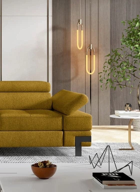 Wersal Divano Angolare Letto a sinistro 4 posti Empire L Giallo