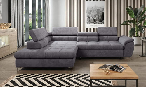 Wersal Divano Angolare Letto a sinistro 4 posti Empon Grigio