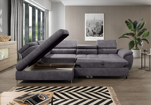 Wersal Divano Angolare Letto a sinistro 4 posti Empon Grigio
