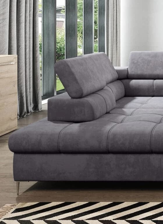 Wersal Divano Angolare Letto a sinistro 4 posti Empon Grigio