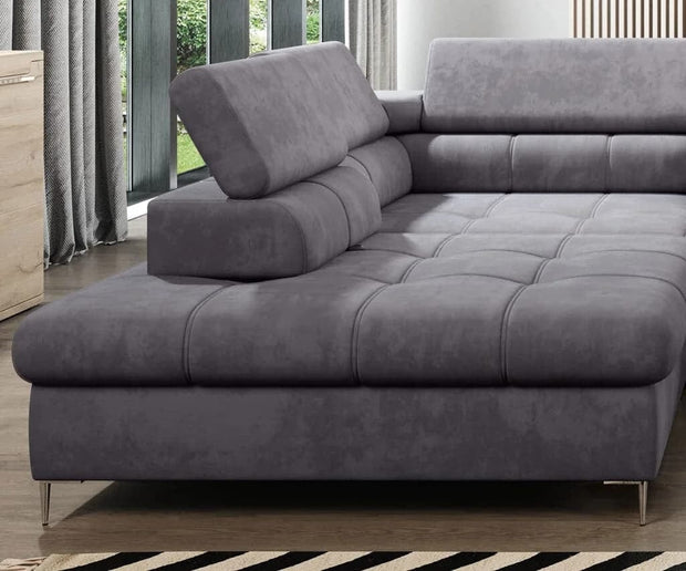 Wersal Divano Angolare Letto a sinistro 4 posti Empon Grigio