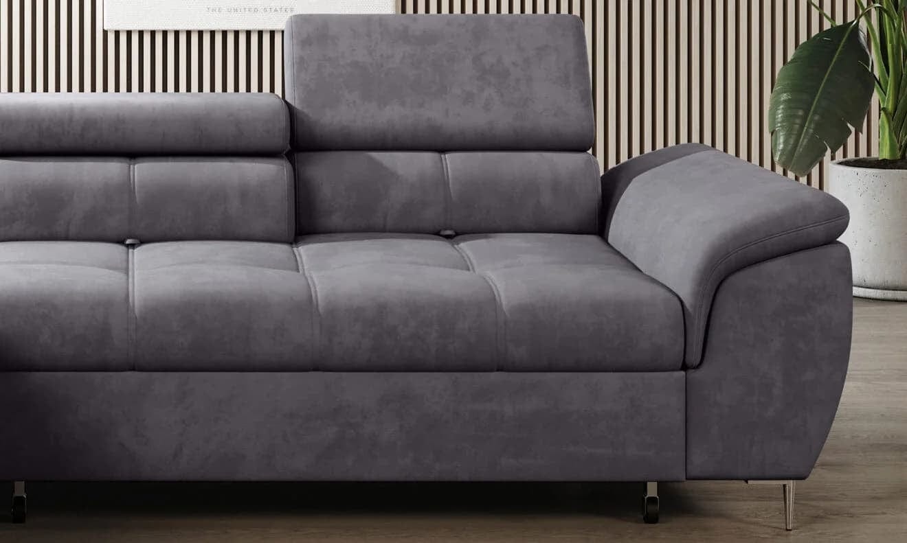Wersal Divano Angolare Letto a sinistro 4 posti Empon Grigio