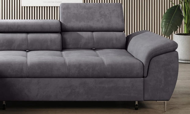 Wersal Divano Angolare Letto a sinistro 4 posti Empon Grigio