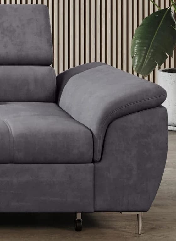 Wersal Divano Angolare Letto a sinistro 4 posti Empon Grigio