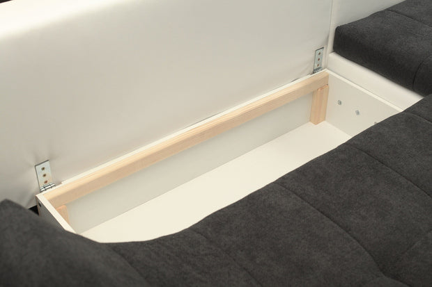 Divano Angolare Letto a sinistro 4 posti Hugon Nero (4)