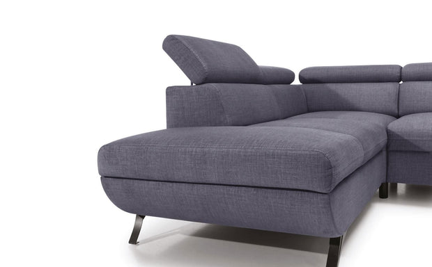 Divano Angolare Letto a sinistro 4 posti in tessuto Aratos Grigio (4)