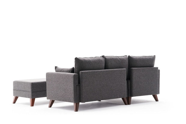 Asir Divano Angolare Letto a sinistro 4 posti in tessuto Bella Mini Antracite