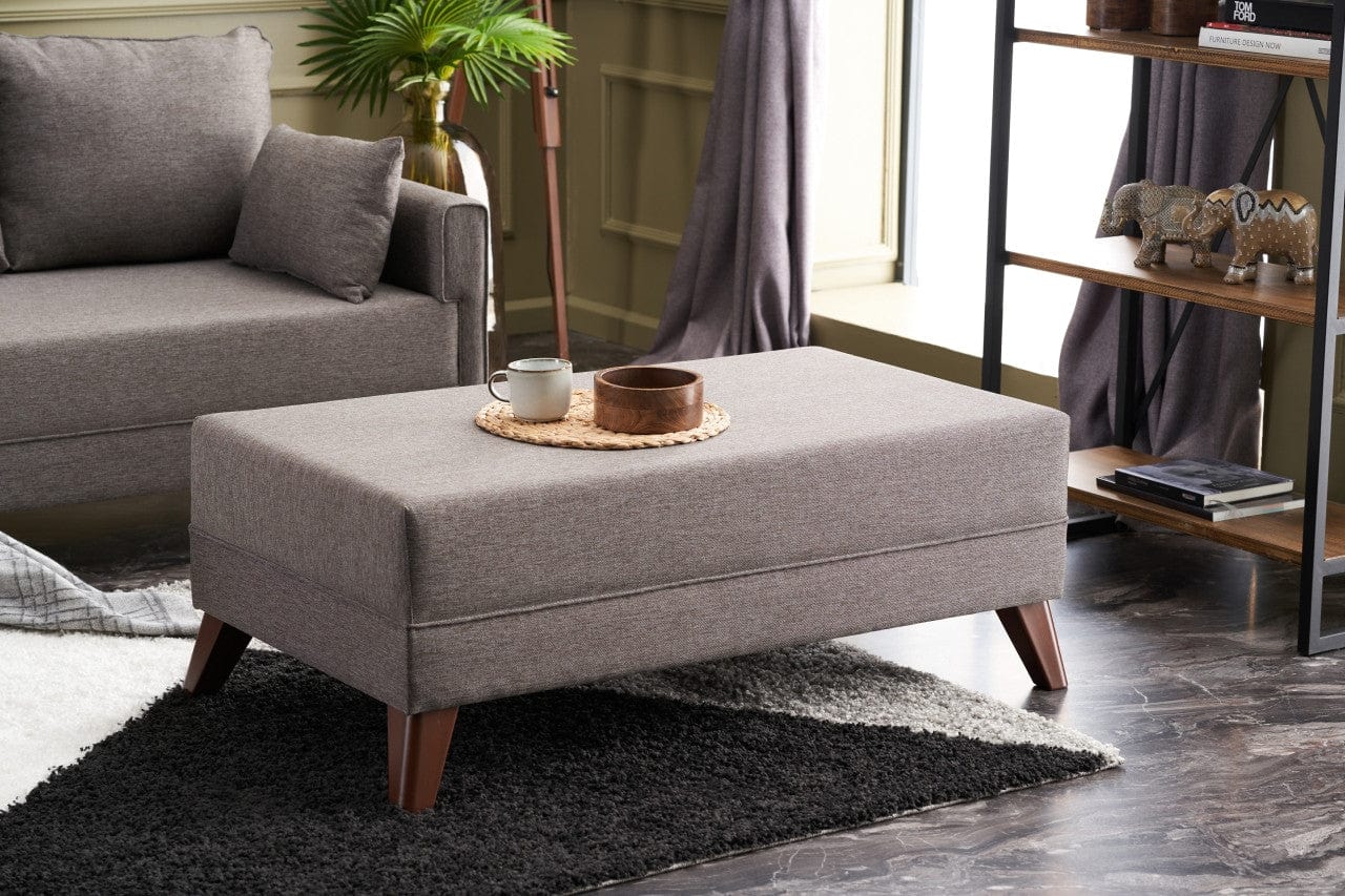 Asir Divano Angolare Letto a sinistro 4 posti in tessuto Bella Mini Marrone