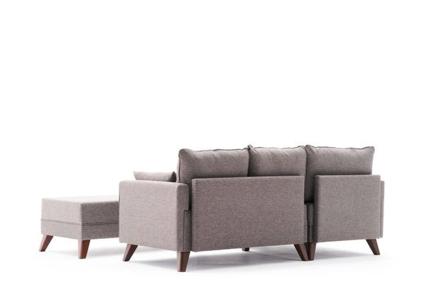 Asir Divano Angolare Letto a sinistro 4 posti in tessuto Bella Mini Marrone