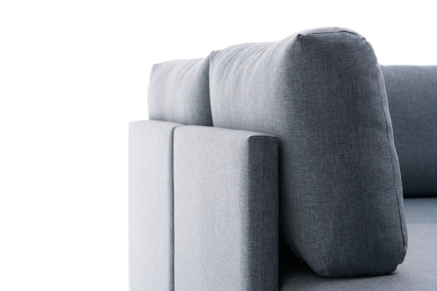 Asir Divano Angolare Letto a sinistro 4 posti in tessuto Efsun Blu