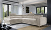 Eltap Divano Angolare Letto a sinistro 4 posti, in tessuto Laurette Beige