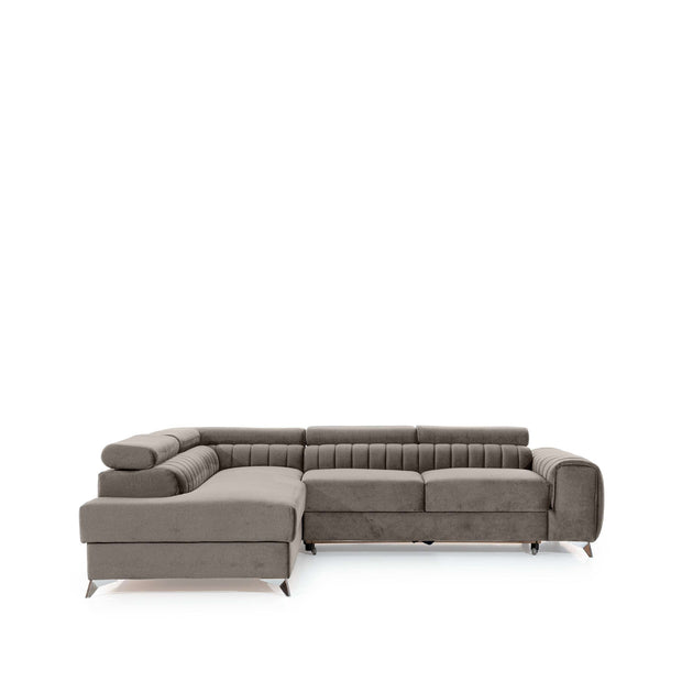 Eltap Divano Angolare Letto a sinistro 4 posti, in tessuto Laurette Beige
