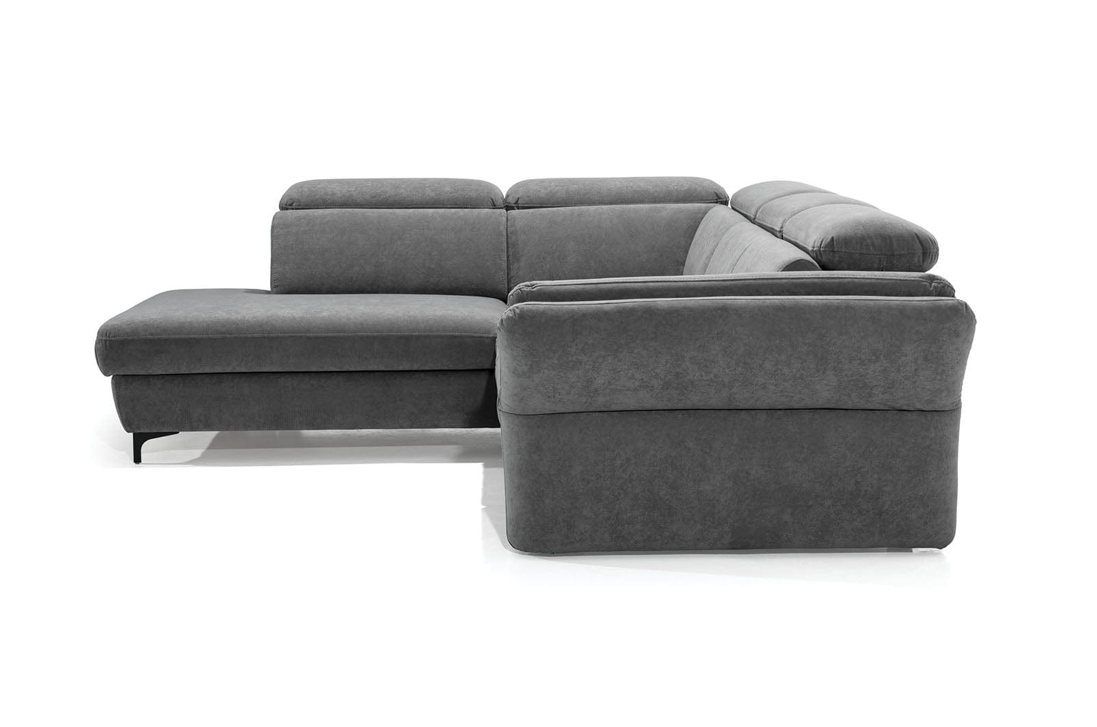 Divano Angolare Letto a sinistro 4 posti in tessuto Meranis Grigio (4)