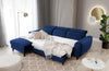 Eltap Divano Angolare Letto a sinistro 4 posti, in velluto Fobleros Plus Blu