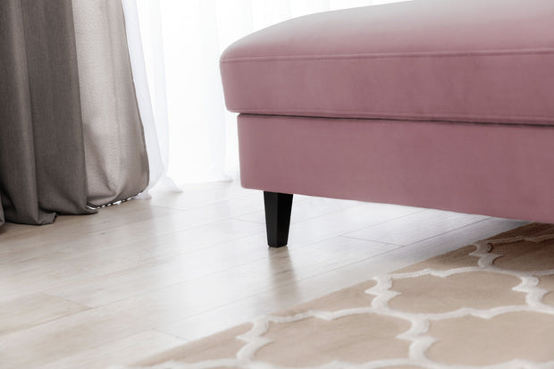 Eltap Divano Angolare Letto a sinistro 4 posti, in velluto Fobleros Plus Rosa