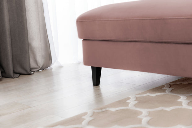 Eltap Divano Angolare Letto a sinistro 4 posti, in velluto Fobleros Plus Rosa