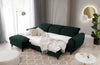 Eltap Divano Angolare Letto a sinistro 4 posti, in velluto Fobleros Plus Verde