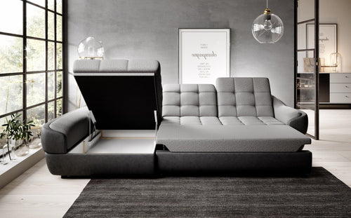 Wersal Divano Angolare Letto a sinistro 4 posti Infamy Mini Grigio