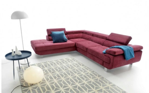 Divano Angolare Letto a sinistro 4 posti Lotus Borgogna