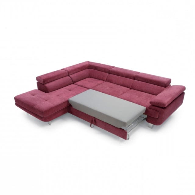 Divano Angolare Letto a sinistro 4 posti Lotus Borgogna (2)