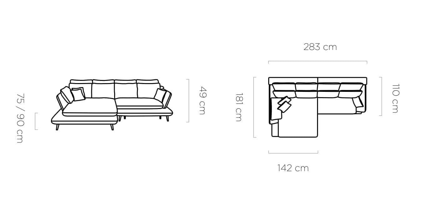 Wersal Divano Angolare Letto a sinistro 4 posti Mate Cappuccino