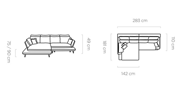 Wersal Divano Angolare Letto a sinistro 4 posti Mate Cappuccino
