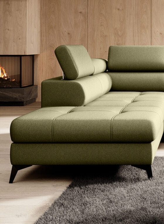 Wersal Divano Angolare Letto a sinistro 4 posti Mossa Verde