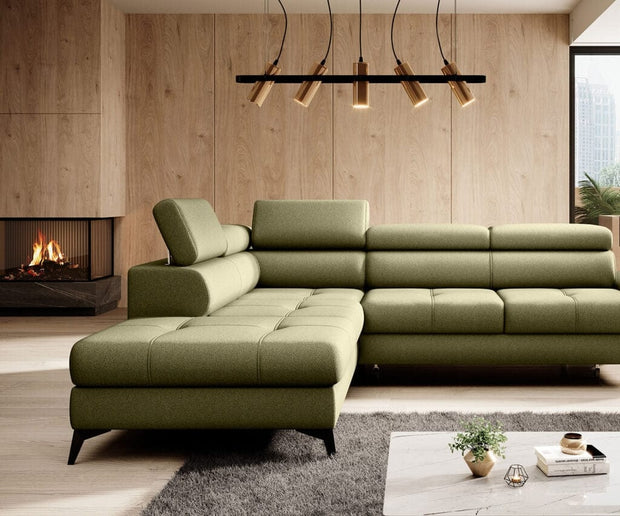 Wersal Divano Angolare Letto a sinistro 4 posti Mossa Verde