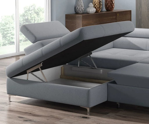 Wersal Divano Angolare Letto a sinistro 4 posti Temporia Grigio