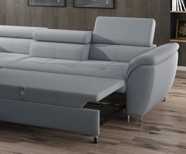 Wersal Divano Angolare Letto a sinistro 4 posti Temporia Grigio