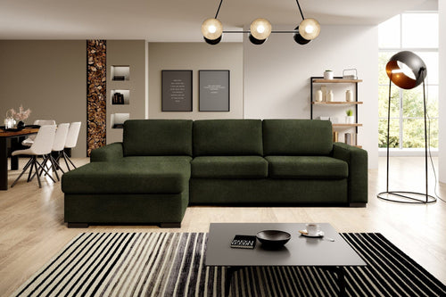 Wersal Divano Angolare Letto a sinistro 4 posti Vanilis Mini 140 Verde