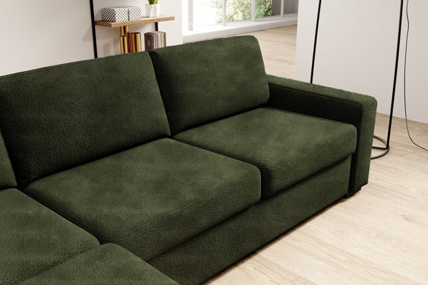 Wersal Divano Angolare Letto a sinistro 4 posti Vanilis Mini 140 Verde
