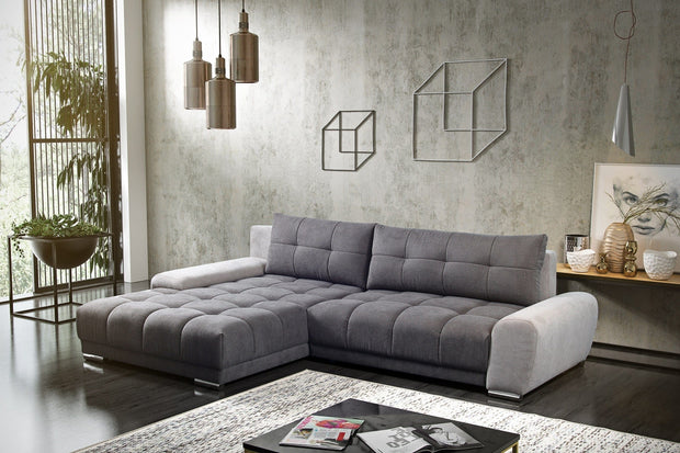 Divano Angolare Letto a sinistro 4 posti Wavenis Grigio (1)
