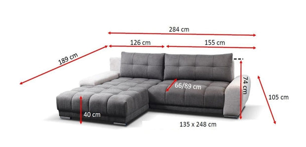 Divano Angolare Letto a sinistro 4 posti Wavenis Grigio (4)