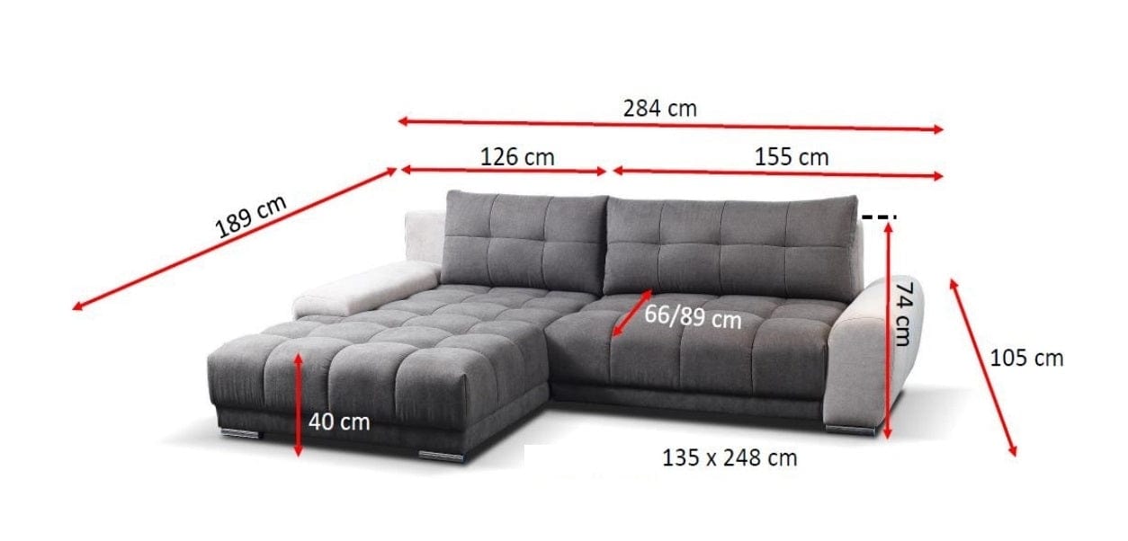 Divano Angolare Letto a sinistro 4 posti Wavenis Grigio (4)