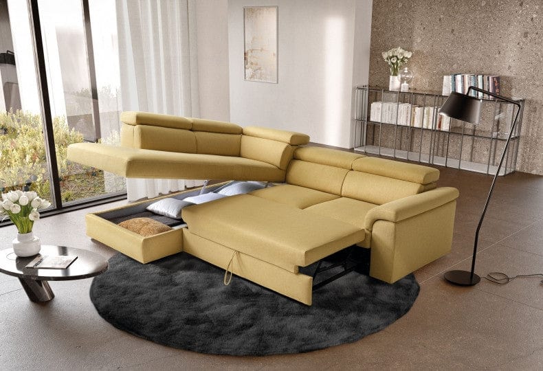 LeComfort Divano Angolare Letto a sinistro 5 posti Alessandris Giallo